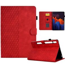 Per Samsung Galaxy Tab S7 T870 / S8 X700 Custodia Smart Tablet in pelle goffrata rombo (rosso)