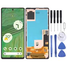 Schermo LCD AMOLED per Google Pixel 7 GVU6C GQML3 Digitizer Assemblaggio completo con cornice (nero)