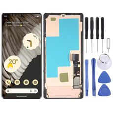 Schermo LCD AMOLED per Google Pixel 7 Pro GV4BC GE2AE Digitizer Assemblaggio completo con cornice (nero)