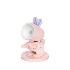Mini lampada da tavolo Ornamenti desktop fai da te Luce notturna pieghevole (coniglio rosa)