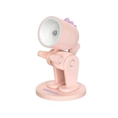 Mini lampada da tavolo Ornamenti desktop fai-da-te Luce notturna pieghevole (Dinosauro rosa)