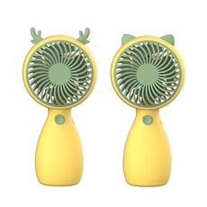 Mini ricarica USB MLS6035 da 2 pezzi con piccolo ventilatore a cordino, consegna casuale stile (giallo)
