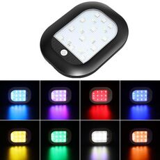 Luci di lettura per illuminazione a LED magnetiche colorate per auto (nere)