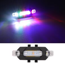 Fanale posteriore di avvertimento decorativo stroboscopico di ricarica per bicicletta da moto (luce colorata)