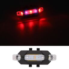 Fanale posteriore di avvertimento decorativo stroboscopico di ricarica per bicicletta da moto (luce rossa blu)