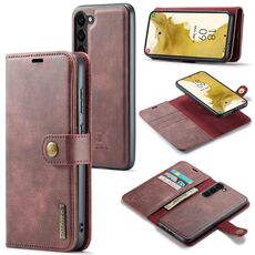 Per Samsung Galaxy S23 + 5G DG.MING Custodia in pelle magnetica staccabile con texture cavallo pazzo (rosso)