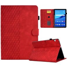 Per Huawei MatePad T5 10.0 Custodia Smart Tablet in pelle goffrata rombo (rosso)