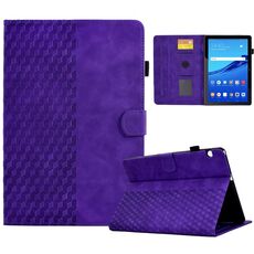 Per Huawei MatePad T5 10.0 Custodia Smart Tablet in pelle goffrata rombo (viola)
