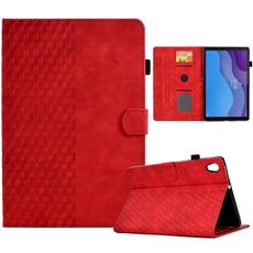 Per Lenovo Tab M10 2nd TB-X306F/X306X Custodia per tablet in pelle goffrata con rombo (rosso)