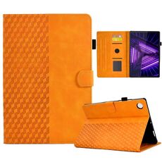 Per Lenovo Tab M10 / M10 Plus FHD X606F Custodia per tablet in pelle goffrata con rombo (cachi)