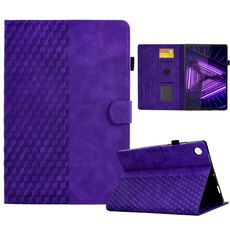 Per Lenovo Tab M10 / M10 Plus FHD X606F Custodia Smart Tablet in pelle goffrata rombo (viola)