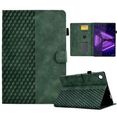 Per Lenovo Tab M10 / M10 Plus FHD X606F Custodia per tablet in pelle goffrata rombo (verde)