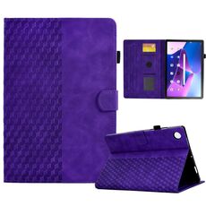 Per Lenovo Tab M10 Plus Gen 3 Custodia Smart Tablet in pelle goffrata rombo (viola)
