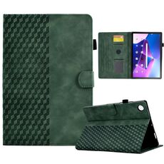 Per Lenovo Tab M10 Plus Gen 3 Custodia per tablet in pelle goffrata con rombo (verde)