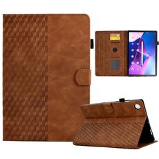 Per Lenovo Tab M10 Plus Gen 3 Custodia Smart Tablet in pelle goffrata rombo (marrone)