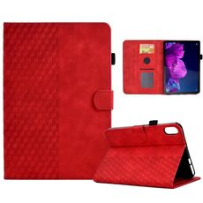 Per Lenovo Tab P11 / J606F Custodia per tablet in pelle goffrata con rombo (rosso)