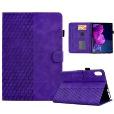 Per Lenovo Tab P11 / J606F Custodia Smart Tablet in pelle goffrata rombo (viola)
