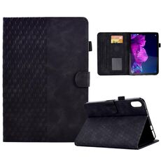 Per Lenovo Tab P11 / J606F Custodia per tablet in pelle goffrata con rombo (nero)