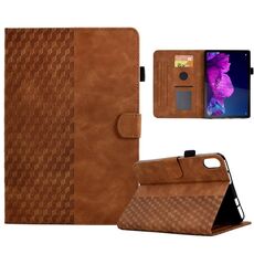 Per Lenovo Tab P11 / J606F Custodia Smart Tablet in pelle goffrata rombo (marrone)