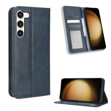 Per Samsung Galaxy S23+ 5G Custodia per cellulare in pelle con fibbia magnetica retrò (blu)