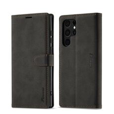 Per Samsung Galaxy S23 Ultra 5G Forwenw F1 Series Custodia per telefono in pelle con forte magnetismo opaco (nero)