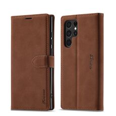 Custodia in pelle per Samsung Galaxy S23 Ultra 5G Forwenw serie F1 opaca con forte magnetismo (marrone)