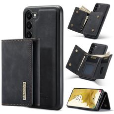 Per Samsung Galaxy S23+ 5G DG.MING M1 Custodia per telefono a portafoglio multi-scheda a 3 pieghe (nero)