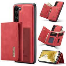Per Samsung Galaxy S23+ 5G DG.MING M1 Custodia per telefono a portafoglio multi-scheda a 3 pieghe (rosso)