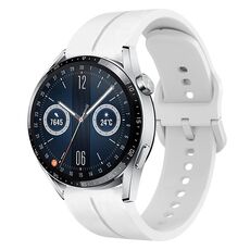 Per Huawei Watch GT3 42mm 20mm cinturino in silicone con cinturino (bianco)