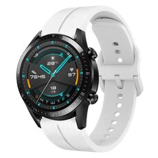 Per Huawei Watch GT2 42mm 20mm cinturino in silicone con cinturino (bianco)