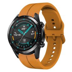 Per Huawei Watch GT2 42mm 20mm cinturino in silicone con cinturino (giallo ambra)