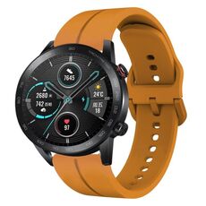 Per Honor MagicWatch2 42mm 20mm Cinturino in silicone con cinturino (giallo ambra)
