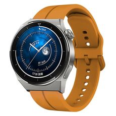 Per Huawei Watch GT3 Pro 46mm 22mm Cinturino in silicone con cinturino (giallo ambra)