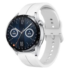 Per Huawei Watch GT3 46mm 22mm cinturino in silicone con cinturino (bianco)