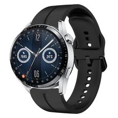 Per Huawei Watch GT3 46mm 22mm cinturino in silicone con cinturino (nero)