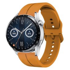 Per Huawei Watch GT3 46mm 22mm cinturino in silicone con cinturino (giallo ambra)