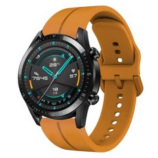 Per Huawei GT2 46mm 22mm cinturino in silicone con cinturino (giallo ambra)