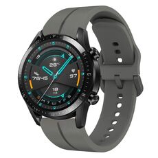 Per Huawei GT2 46mm 22mm cinturino in silicone con cinturino (grigio scuro)