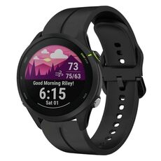 Per cinturino per orologio Garmin Forerunner 255 Music 22 mm in silicone (nero)