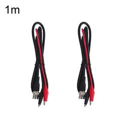 Cavo video cavo coassiale a doppia testa da 2 pezzi BNC a 2 clip a coccodrillo, lunghezza: 1 m