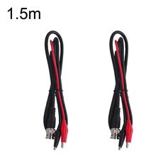 Cavo video coassiale a doppia testa da 2 pezzi BNC a 2 clip a coccodrillo, lunghezza: 1,5 m