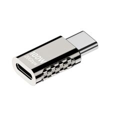 Adattatore in lega di zinco da 100 W da tipo C maschio a tipo C femmina da 20 Gbps, stile: dritto
