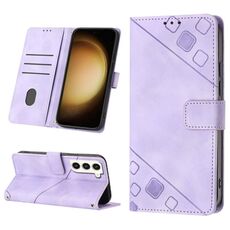 Custodia in pelle goffrata per Samsung Galaxy S23+ 5G (viola chiaro)