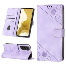 Per Samsung Galaxy S22 5G Custodia in pelle goffrata effetto pelle (viola chiaro)