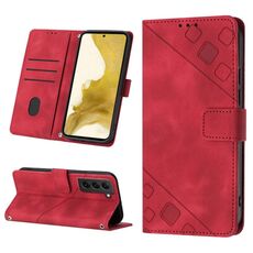 Per Samsung Galaxy S22 + 5G Custodia per telefono in pelle goffrata effetto pelle (rosso)