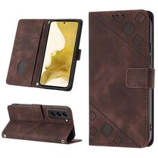 Per Samsung Galaxy S22 + 5G Custodia per telefono in pelle goffrata effetto pelle (marrone)