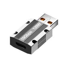 Adattatore dritto in lega di zinco maschio da 120 W tipo C femmina a USB 3.0 (argento)