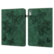 Per Lenovo Pad Plus 2023 11,5 pollici / Tab P11 Gen 2 Custodia per tablet in pelle con motivo a farfalla in rilievo (verde)