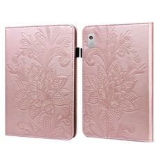 Per Lenovo Tab M8 4a generazione Custodia per tablet in pelle con motivo floreale in pizzo (oro)