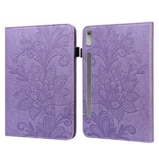 Per Lenovo Pad Pro 2022 11,2 pollici / Tab P11 Pro Gen 2 Custodia per tablet in pelle con motivo a fiori in pizzo (viola)